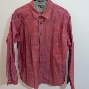Men's Eddie Bauer L Dusty Pink Classic Fit Long Sleeve Button Front Shirt